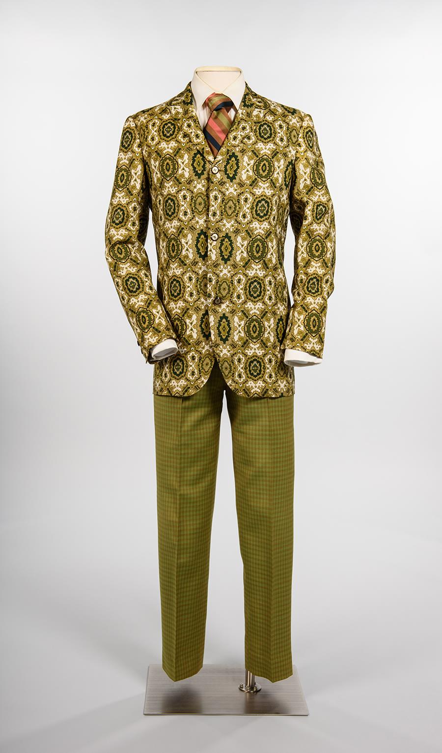 Image of Green patterned suit worn by John Doyle Bishop, 1970